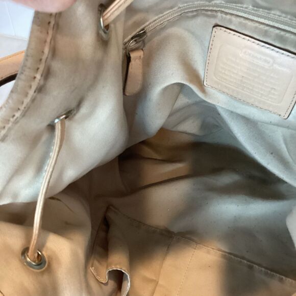 Coach Signature Stripe Jacquard Drawstring Large Tote Bag - Picture 15 of 16